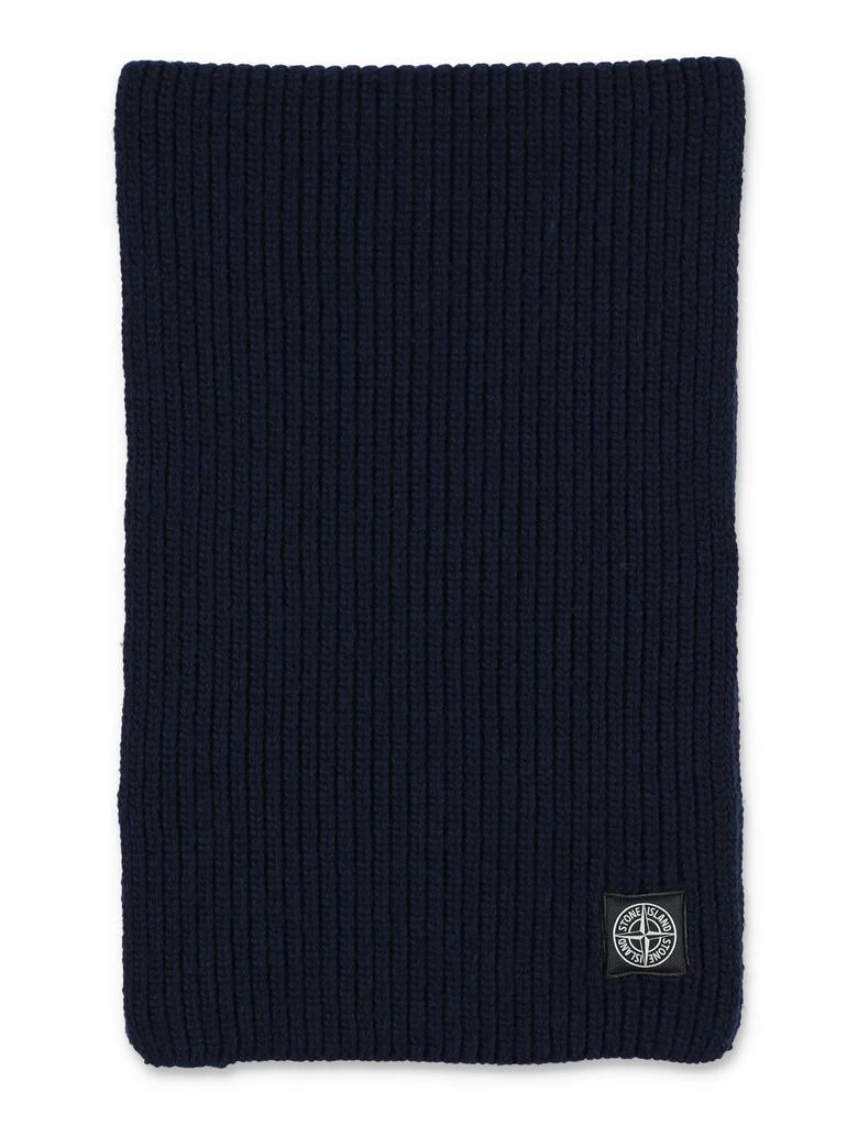 商品Stone Island|Stone Island Logo Patch Knitted Scarf,价格¥1368,第1张图片