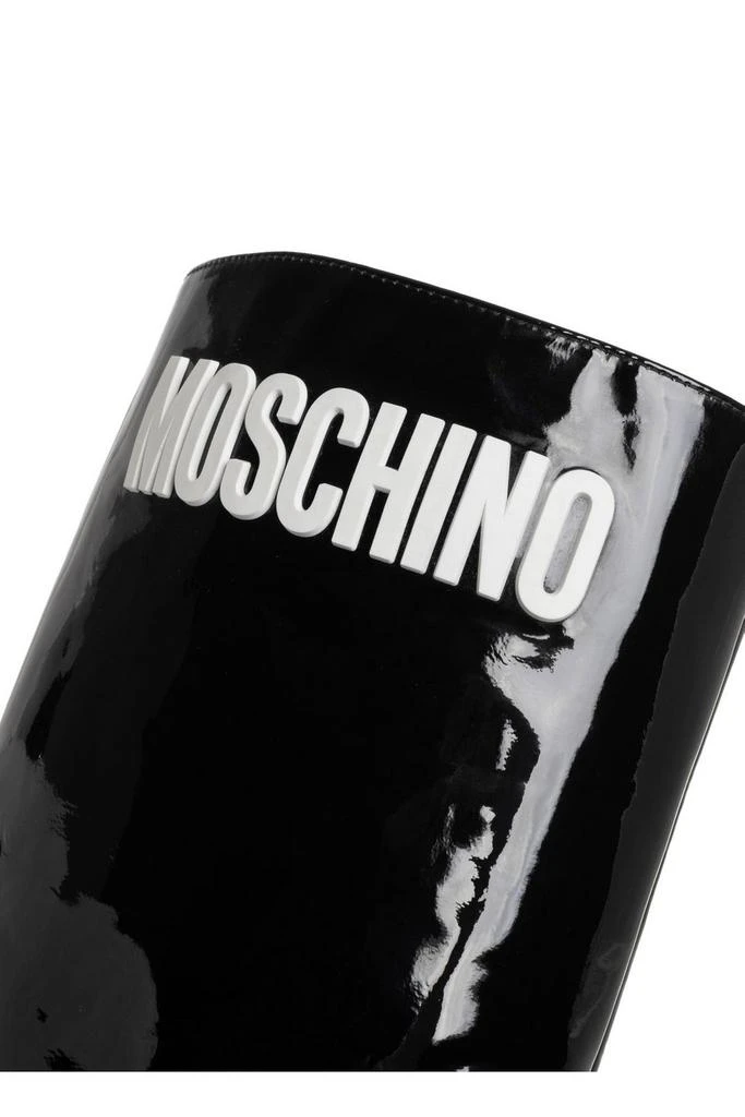 商品Moschino|Moschino Logo Detailed Heeled Pointed-Toe Boots,价格¥3497,第5张图片详细描述