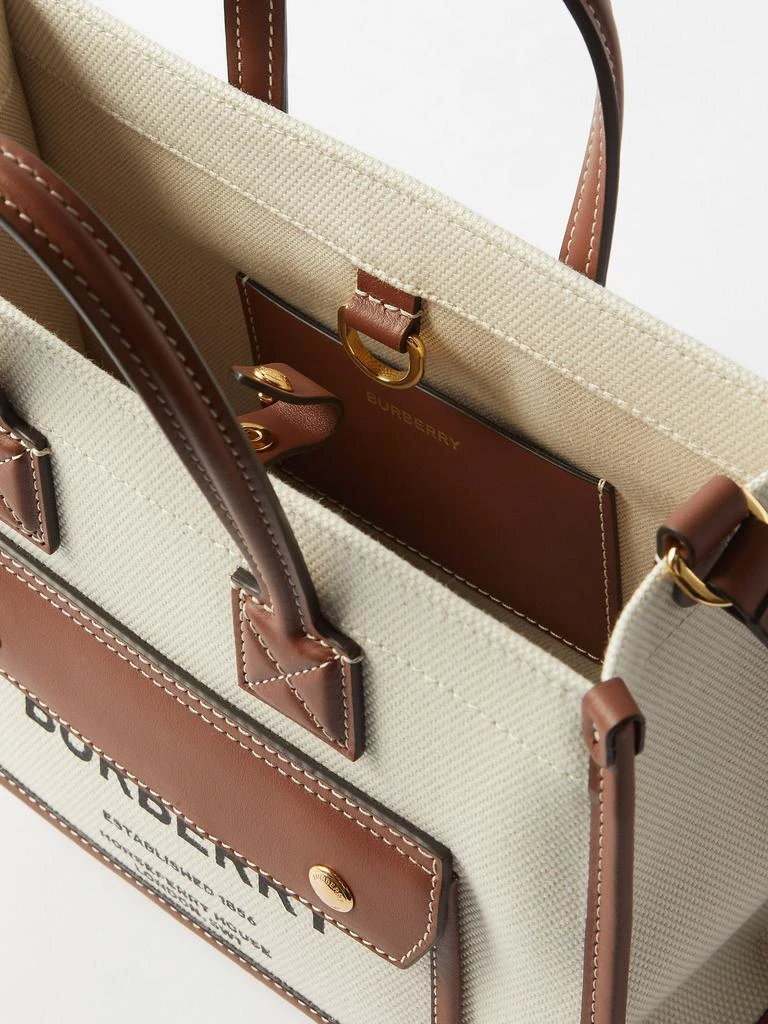 商品Burberry|Freya mini canvas and leather tote bag,价格¥8774,第5张图片详细描述