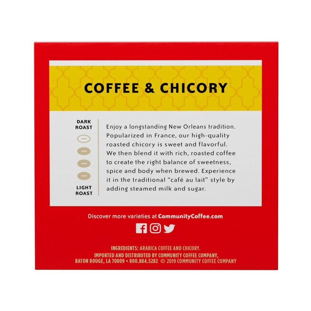 商品Community Coffee|Coffee and Chicory Medium-Dark Roast Single Serve Pods, Keurig K-Cup Brewer Compatible, 144 Ct,价格¥1002,第4张图片详细描述