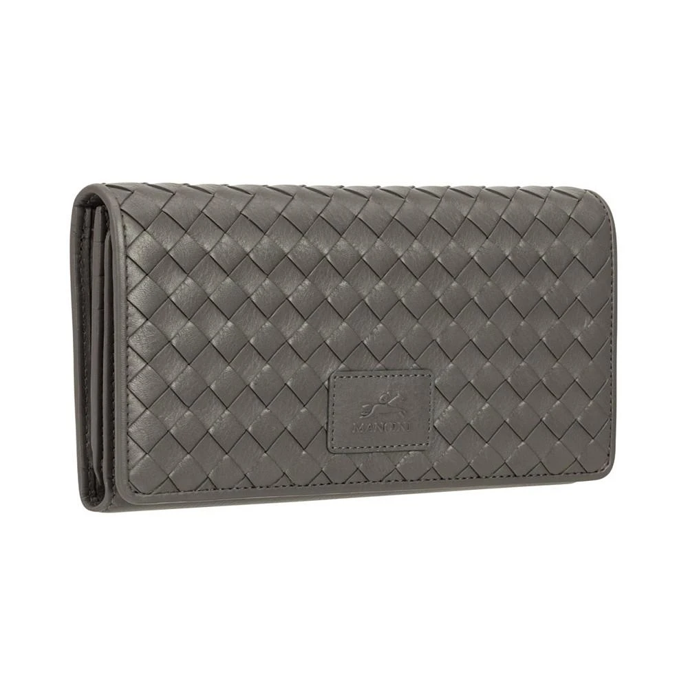 商品Mancini Leather Goods|Women's Basket Weave Collection RFID Secure Trifold Wallet,价格¥771,第2张图片详细描述