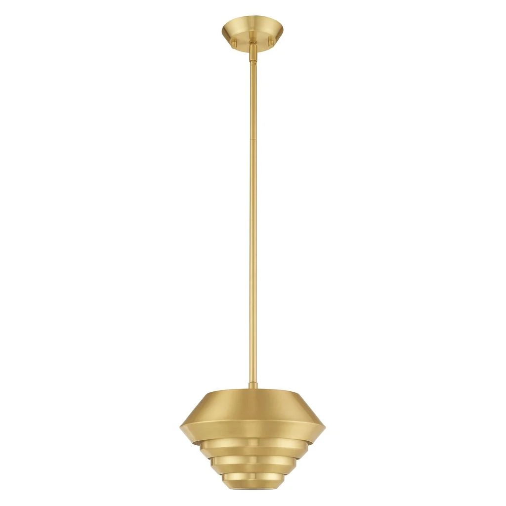 商品Livex Lighting|One Light Satin Brass Mini Pendant,价格¥2863,第2张图片详细描述