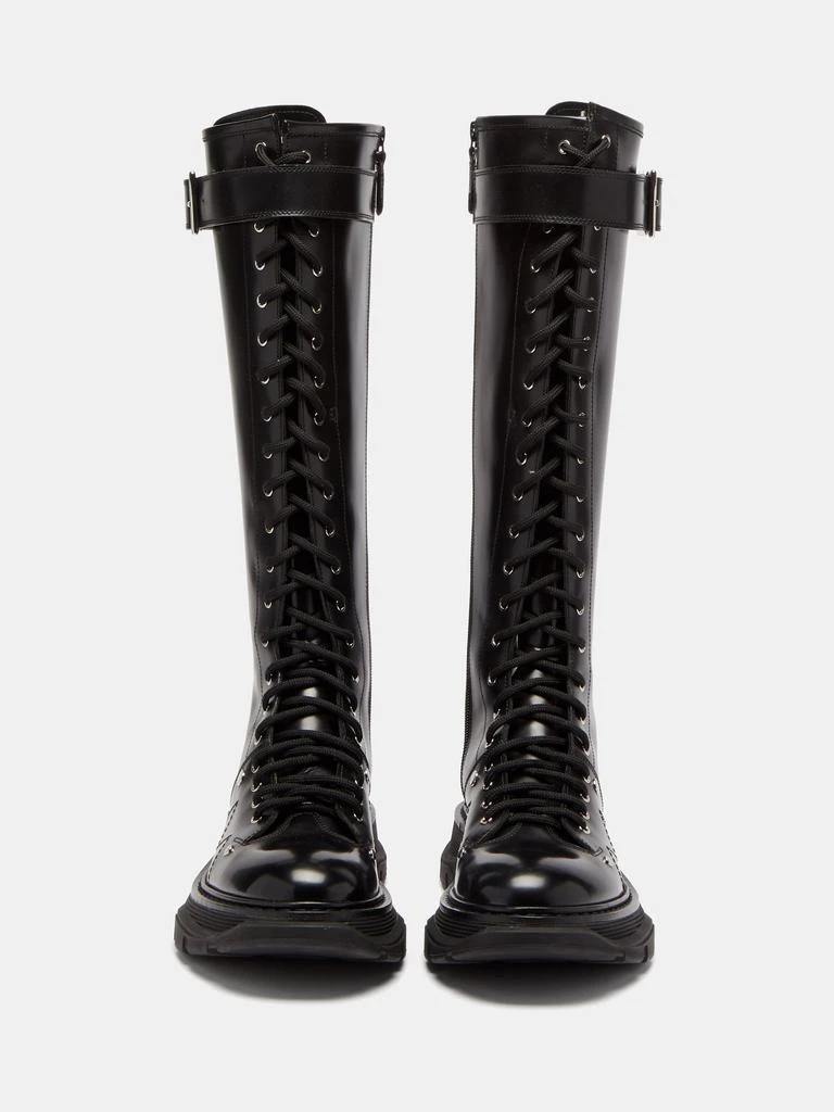 商品Alexander McQueen|Tread Slick leather knee-high boots,价格¥11498,第5张图片详细描述