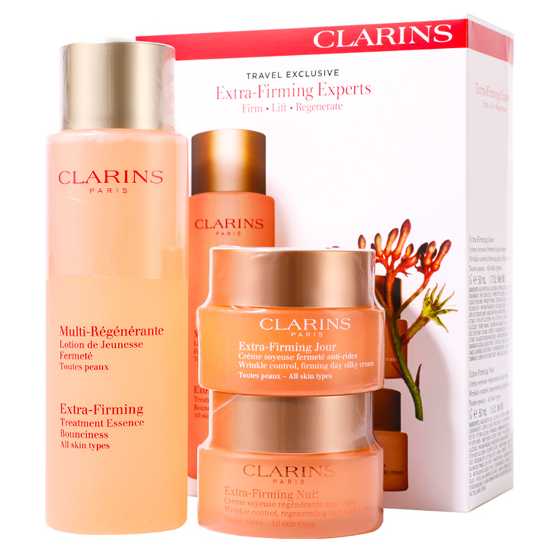 商品Clarins|娇韵诗 焕颜弹力日晚霜精华水弹簧三件套 回弹提拉紧致抗皱补水保湿滋润,价格¥1083,第1张图片