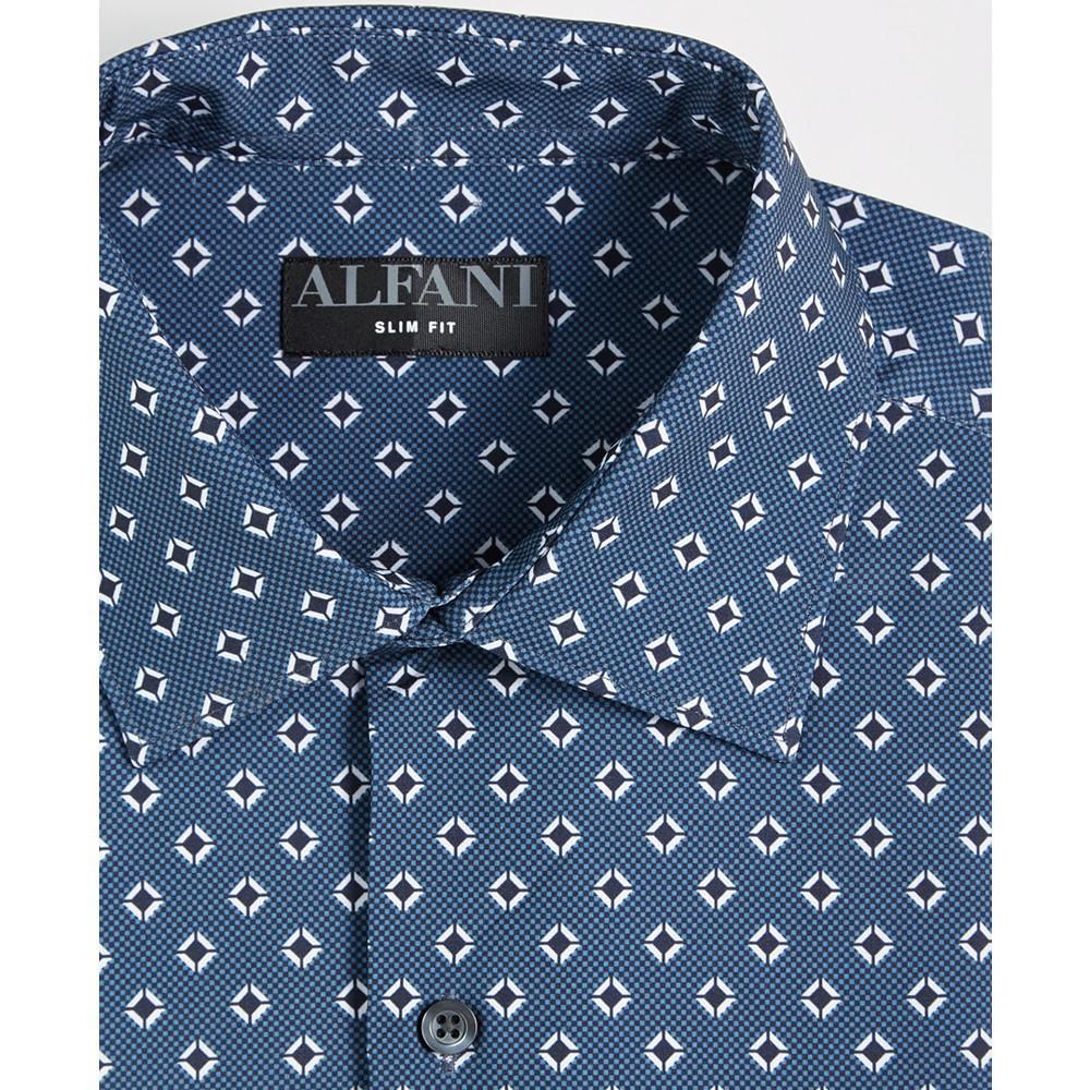商品Alfani|Men's Slim Fit 4-Way Stretch Geo-Print Dress Shirt, Created for Macy's,价格¥448,第7张图片详细描述