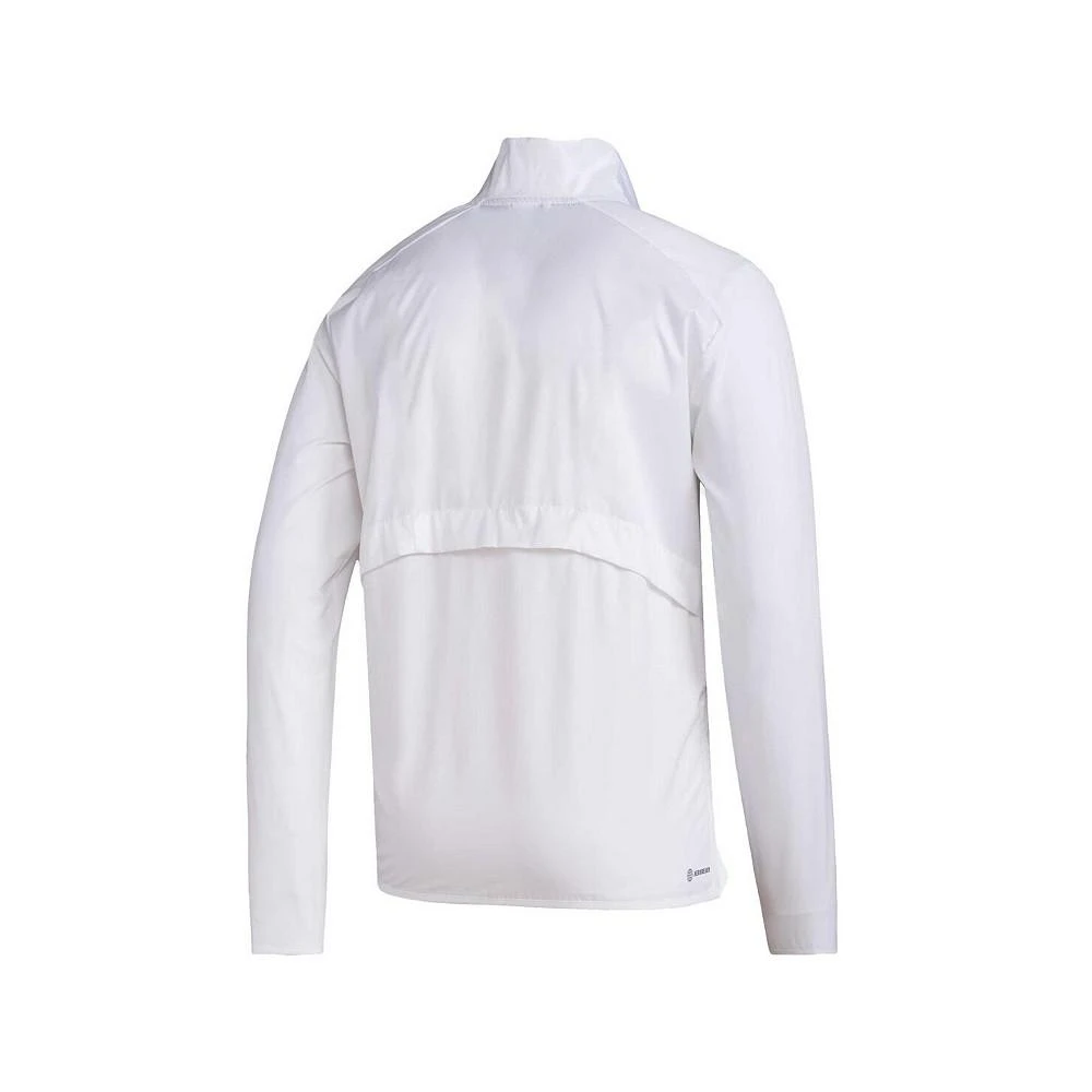 商品Adidas|Men's White Washington Huskies Sideline AEROREADY Raglan Sleeve Quarter-Zip Jacket,价格¥622,第3张图片详细描述