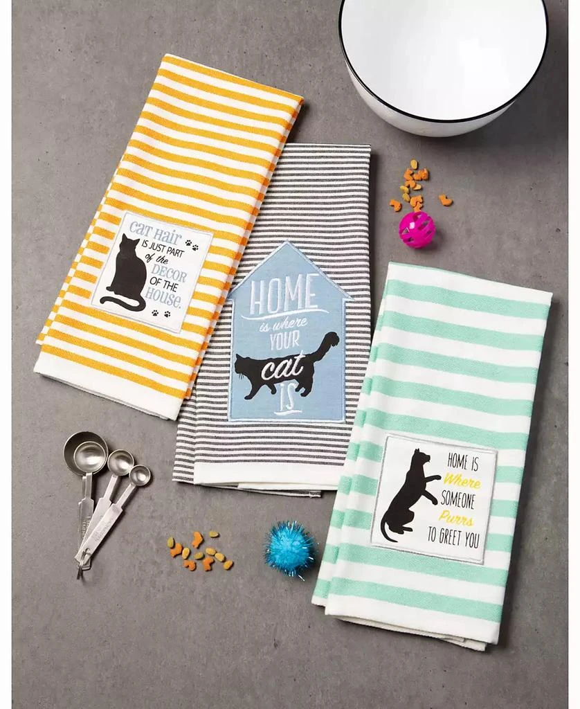 商品Design Imports|Asst Cats Meow Embellished Dishtowel Set of 3,价格¥387,第5张图片详细描述