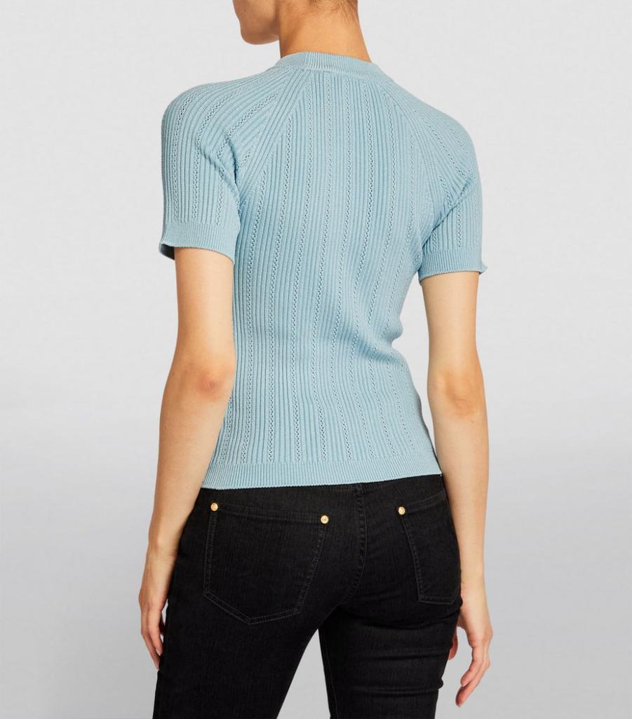 Knitted Short-Sleeved Top商品第4张图片规格展示