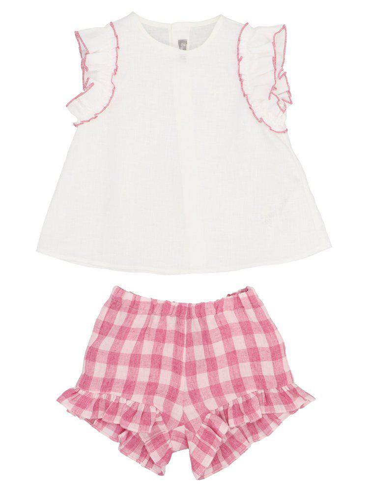 商品IL GUFO|Il Gufo Ruffled Trim Short Set,价格¥617-¥701,第1张图片