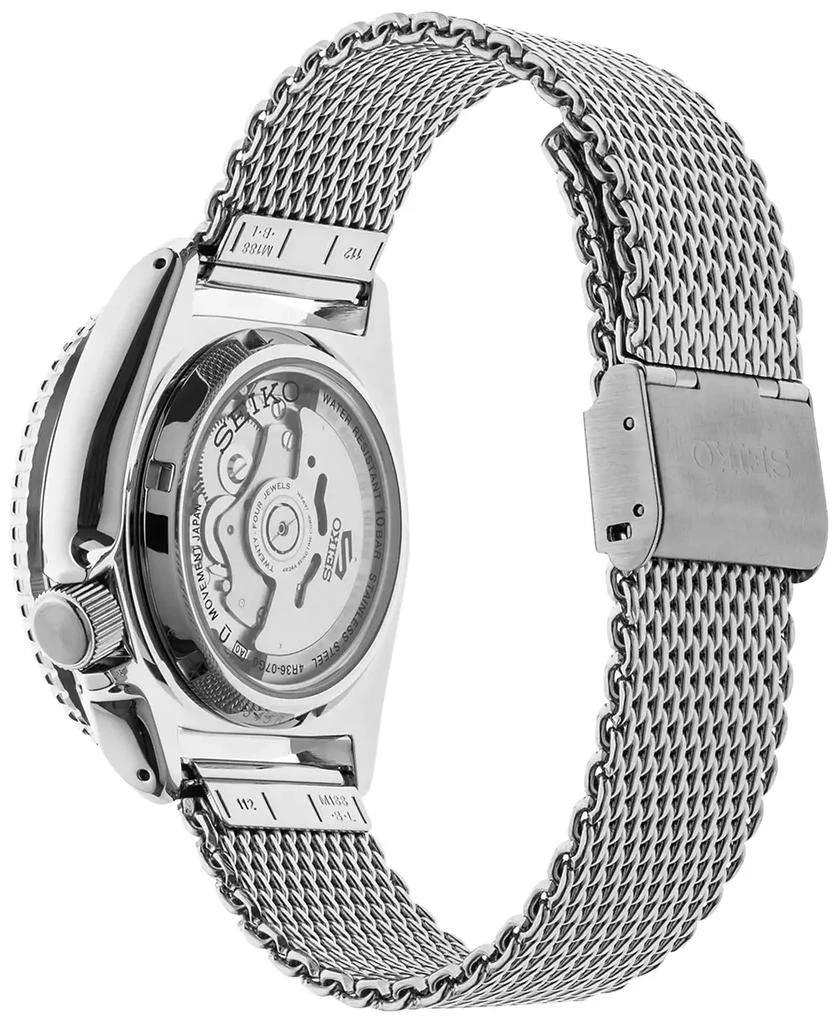 商品Seiko|Men's Automatic 5 Sports Stainless Steel Mesh Bracelet Watch 42.5mm,价格¥2152,第4张图片详细描述