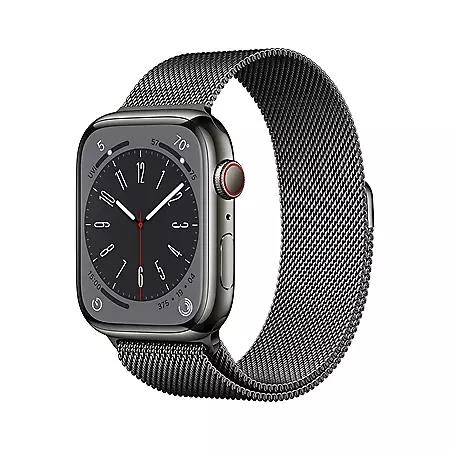 商品Apple|Apple Watch Series 8 GPS + Cellular 45mm Stainless Steel Case with Milanese Loop, Choose Color,价格¥6298,第1张图片