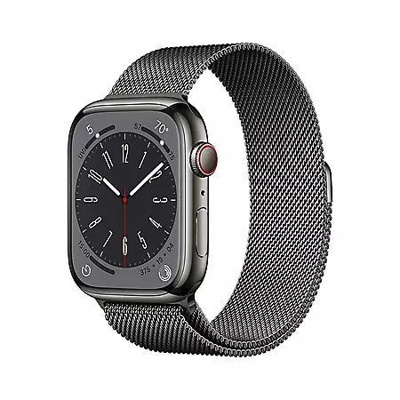 商品Apple|Apple Watch Series 8 GPS + Cellular 45mm Stainless Steel Case with Milanese Loop (Choose Color),价格¥5673,第1张图片