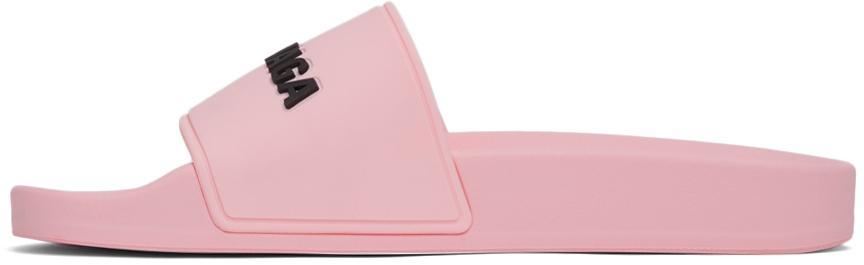商品Balenciaga|Pink Logo Pool Slides,价格¥2813,第5张图片详细描述