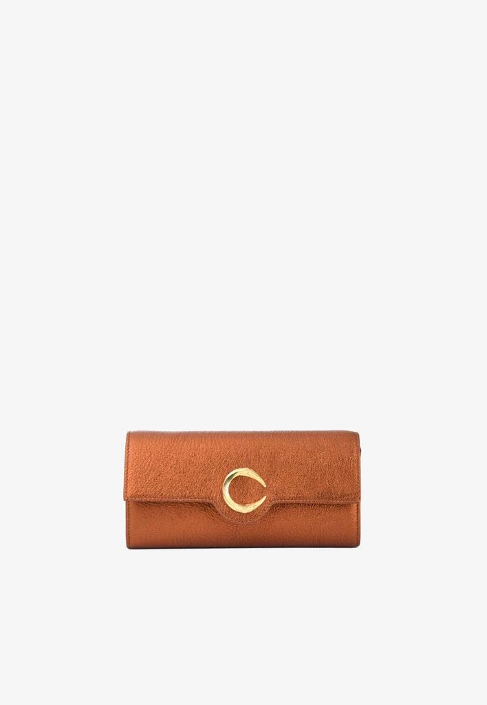 商品Roberto Cavalli|C Logo Metallic Leather Clutch,价格¥4009,第2张图片详细描述