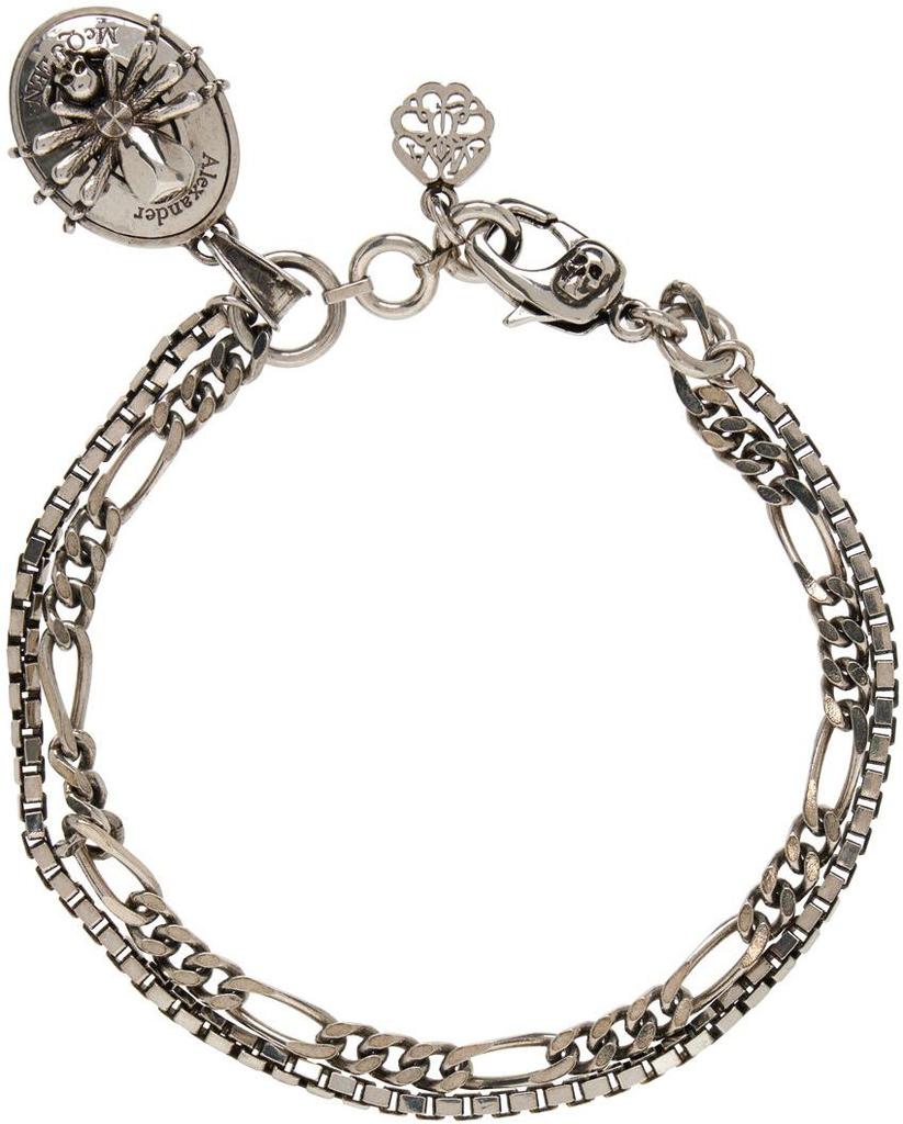 Silver Spider Skull Chain Bracelet商品第2张图片规格展示