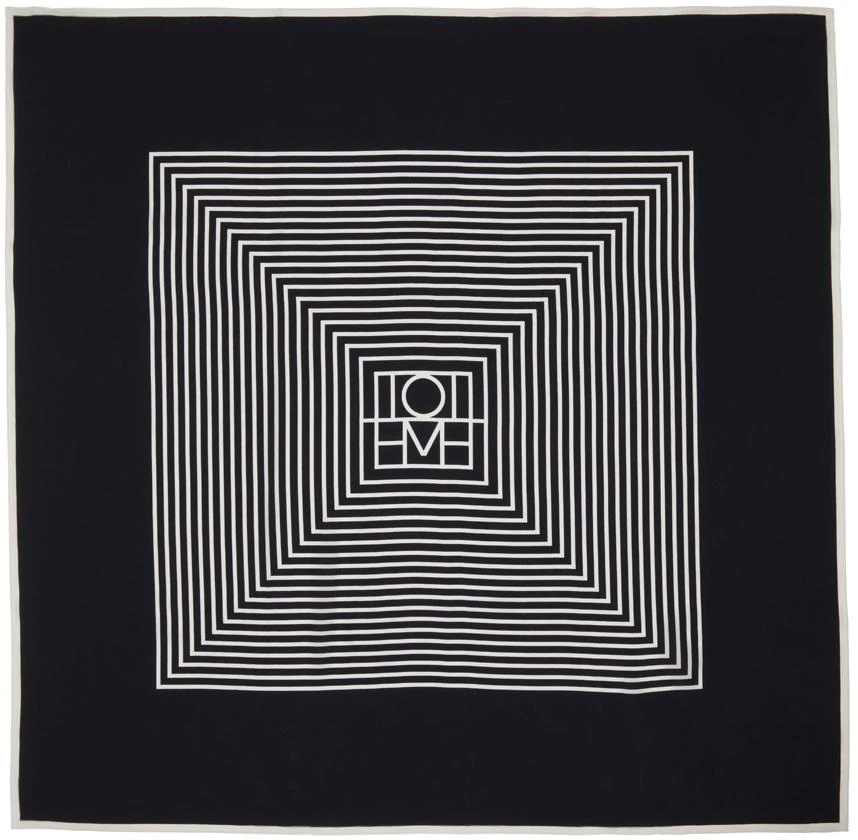 商品Totême|Navy & White Centred Monogram Silk Scarf,价格¥1467,第1张图片