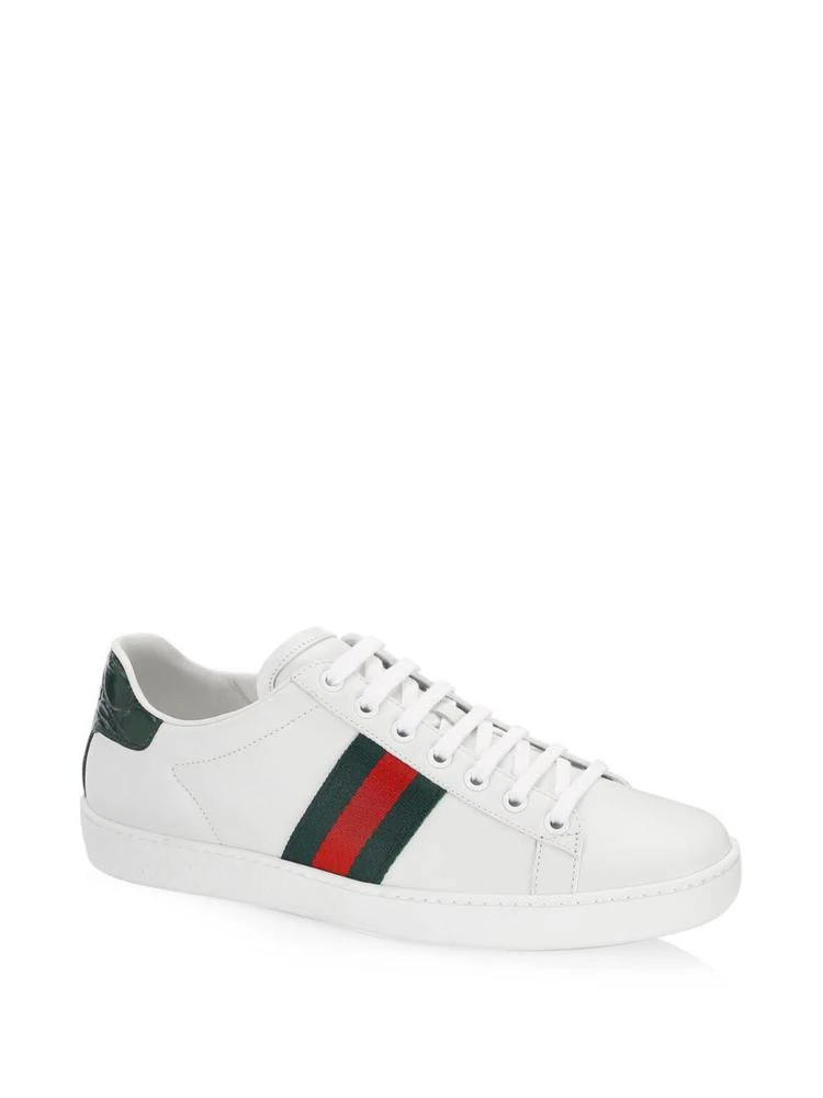 商品Gucci|Leather Sneakers With Web Detail,价格¥4367,第1张图片