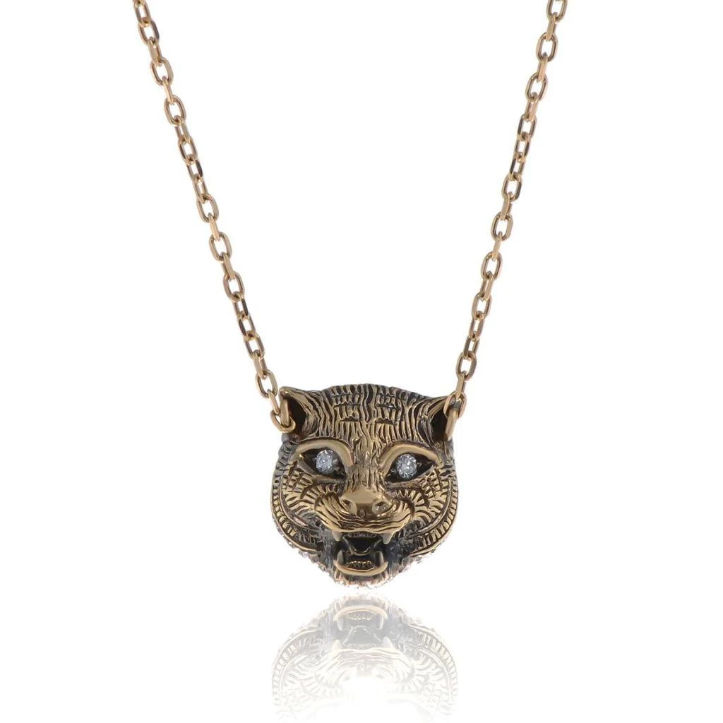商品Gucci|Gucci Le Marche Des Merveilles 18K Yellow Gold, Diamond and Black Onyx Reversible Pendant Necklace YBB50280800100U,价格¥23508,第1张图片详细描述
