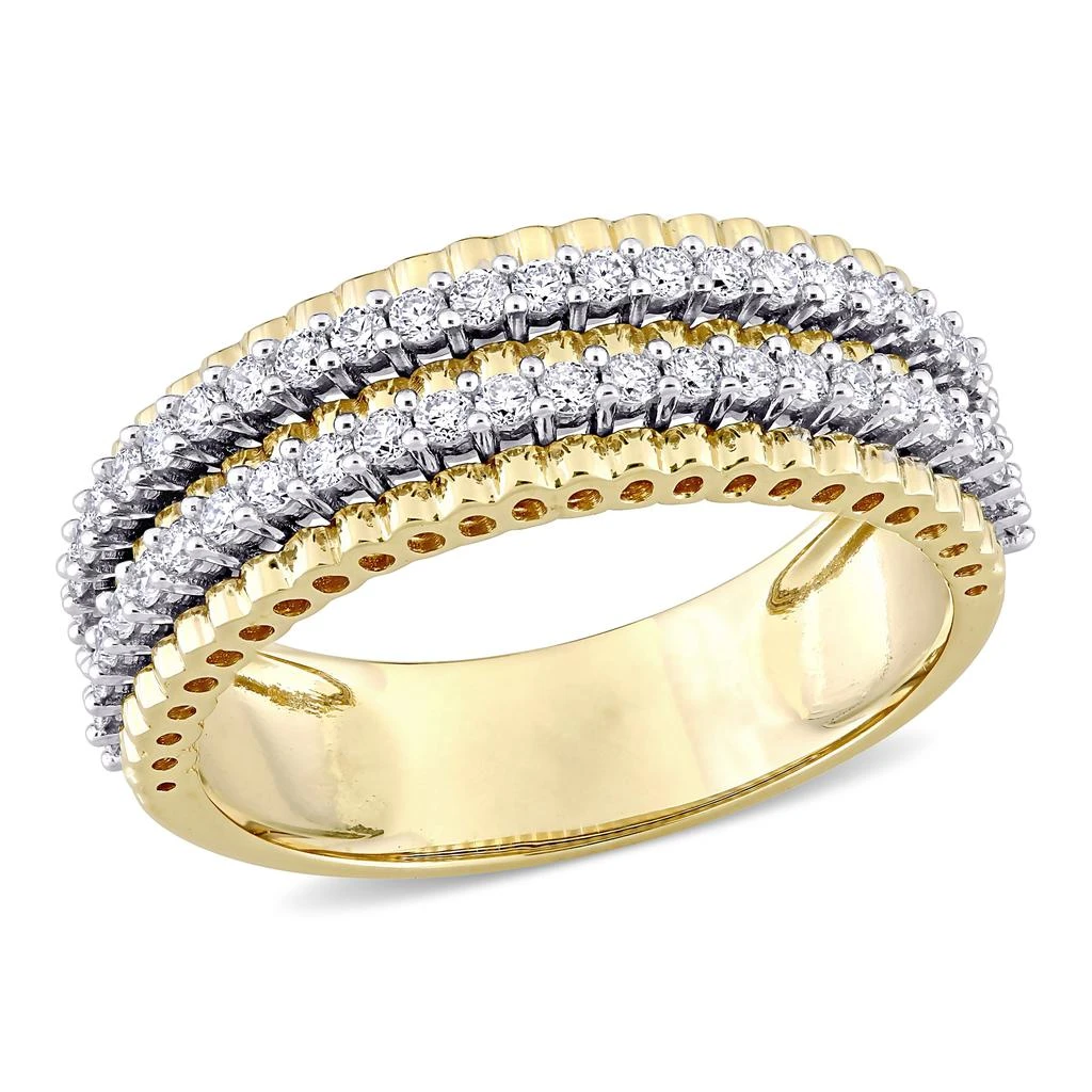 商品Mimi & Max|1/2ct TDW Diamond Double Row Eternity Ring in 14k Two-Tone Gold,价格¥12802,第1张图片