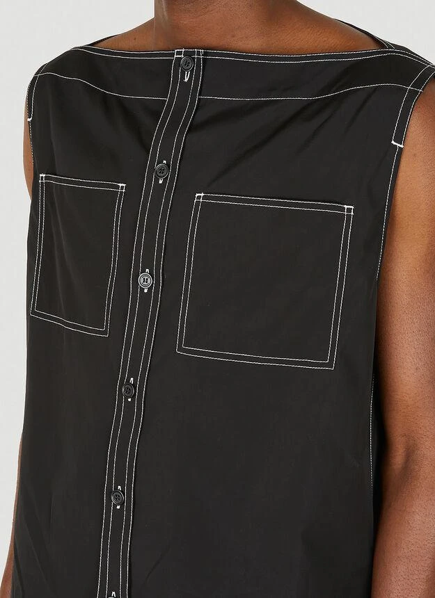 商品Burberry|Topstitched Sleeveless Shirt in Black,价格¥4045,第5张图片详细描述