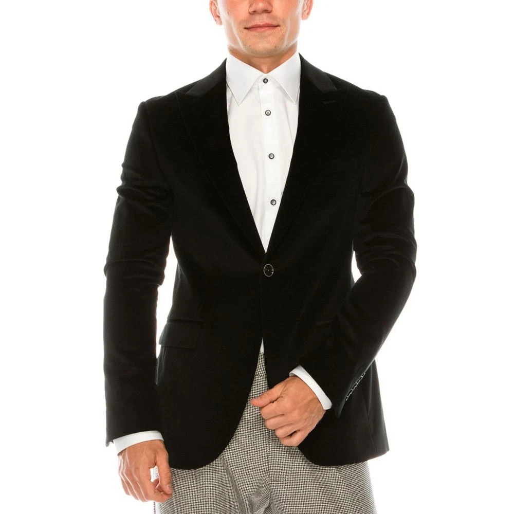 商品RON TOMSON|Men's Modern Italian Velvet Kennedy Blazer,价格¥3560,第1张图片
