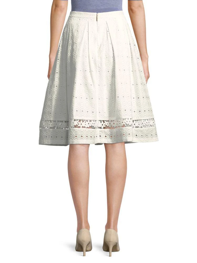 商品Karl Lagerfeld Paris|Eyelet Cotton Knee-Length Skirt,价格¥450,第2张图片详细描述