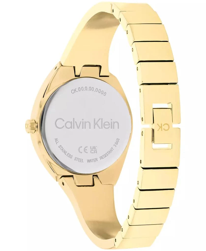 商品Calvin Klein|Women's 2-Hand Gold-Tone Stainless Steel Bangle Bracelet Watch 30mm,价格¥1422,第3张图片详细描述