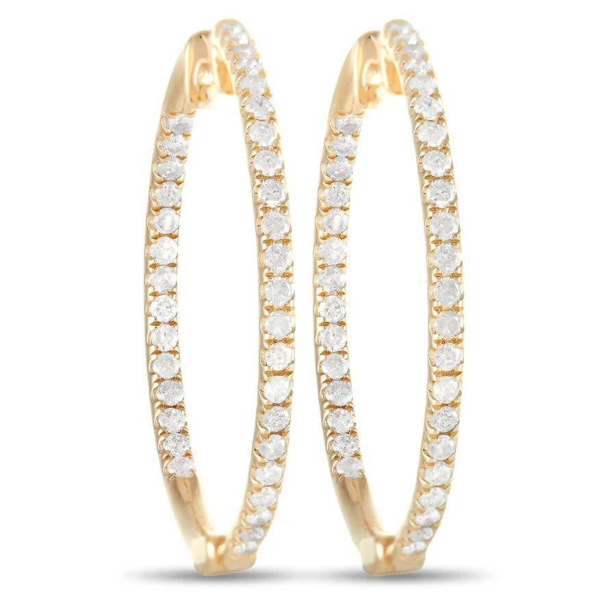 商品LB Exclusive|14K Yellow Gold 1.0ct Diamond Hoop Earrings,价格¥10035,第1张图片