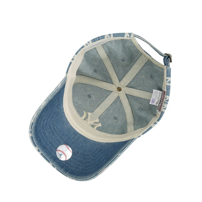 【享贝家】ZY-（预售款）MLB 复古老花刺绣LOGO棒球帽 鸭舌帽 男女同款 蓝色 32CPDM111-50U 商品