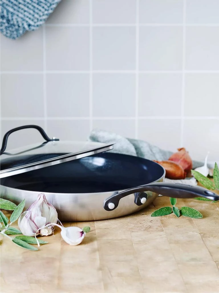 商品Greenpan|Venice Noir 12-Inch Stainless Steel &amp; Ceramic Fry Pan,价格¥1048,第2张图片详细描述