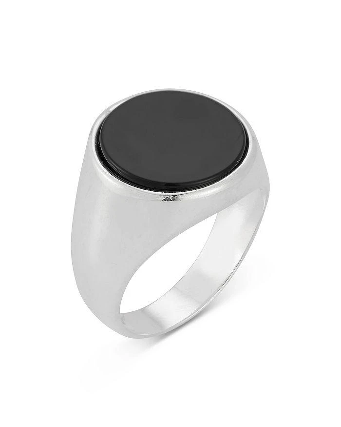 商品Milanesi And Co|Men's Sterling Silver Onyx Oval Signet Ring,价格¥1458,第2张图片详细描述