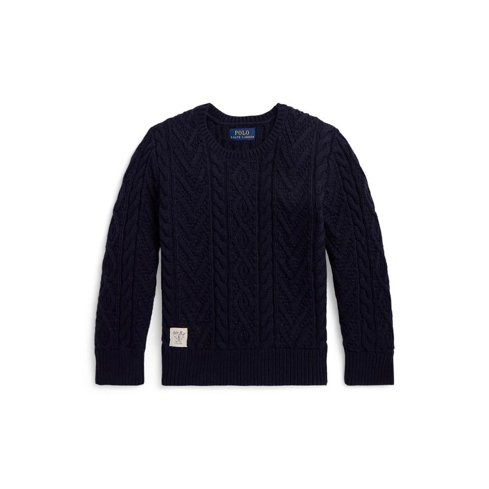 商品Ralph Lauren|Toddler and Little Boys Aran-Knit Blended Sweater,价格¥202,第2张图片详细描述