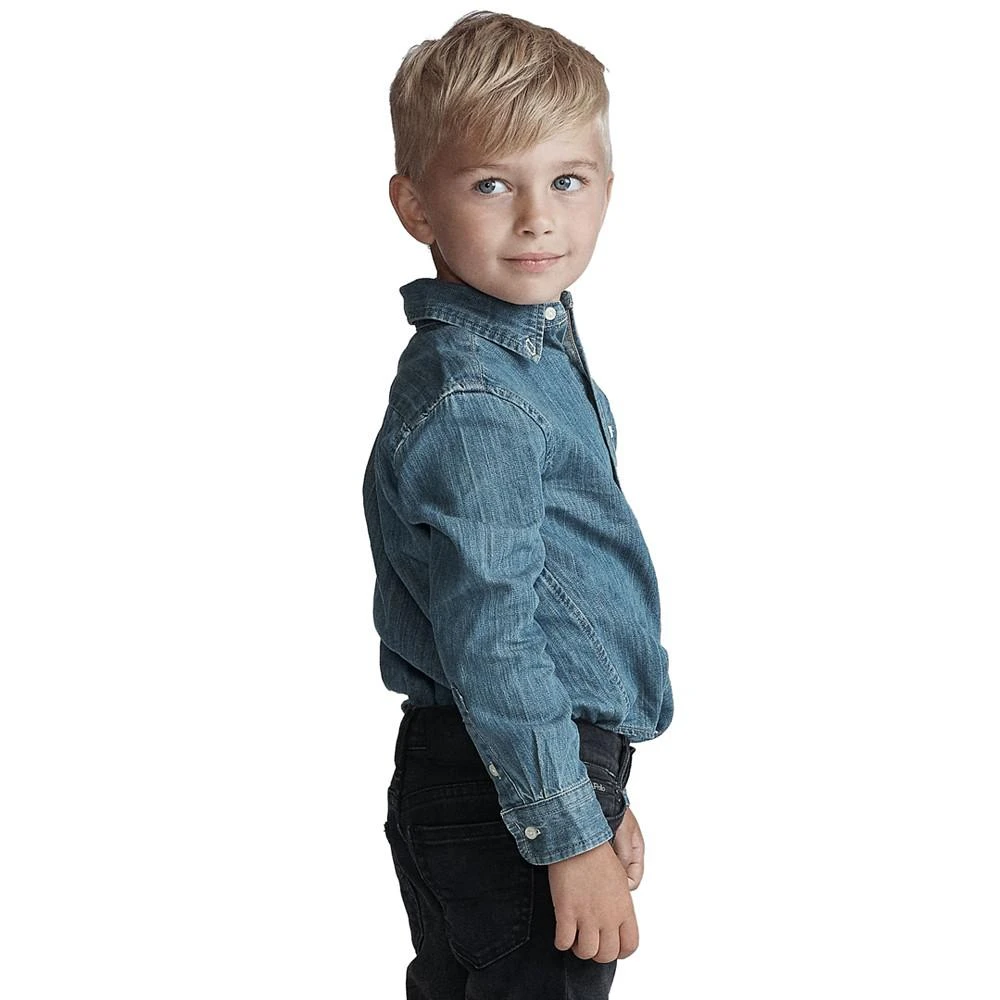 商品Ralph Lauren|Toddler and Little Boys Cotton Chambray Shirt,价格¥413,第4张图片详细描述