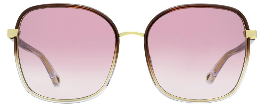商品Chloé|Women's Franky Sunglasses CH0031SA 004 Gold/Brown/Transparent 59mm,价格¥2208,第2张图片详细描述