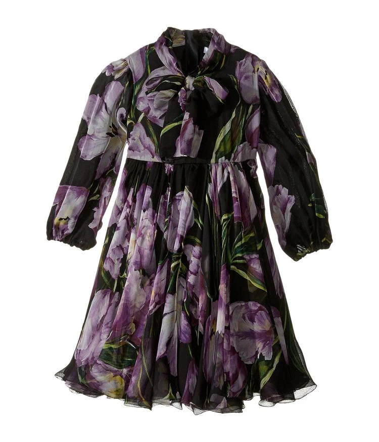 商品Dolce & Gabbana|幼儿/小童Dolce & Gabbana Kids City Tulip Chiffon Dress (Toddler/Little Kids),价格¥4507,第1张图片