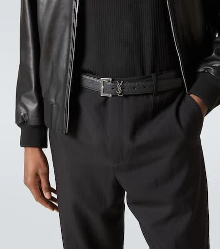 商品Yves Saint Laurent|Slim grained leather belt,价格¥4884,第3张图片详细描述
