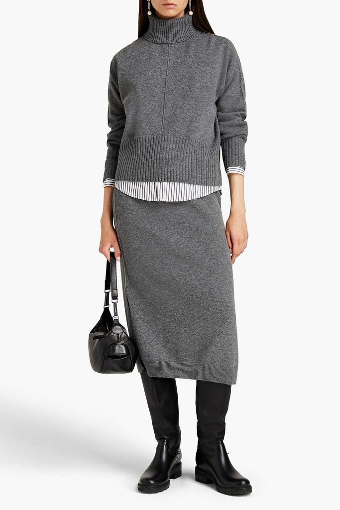 商品N.PEAL|Bead-embellished mélange cashmere turtleneck sweater,价格¥2281,第4张图片详细描述