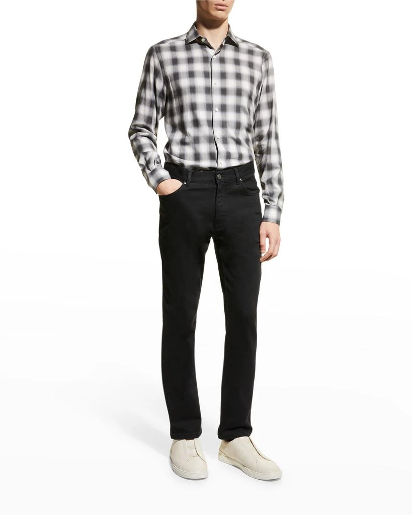 商品Zegna|Men's Macro Check Sport Shirt,价格¥894,第3张图片详细描述