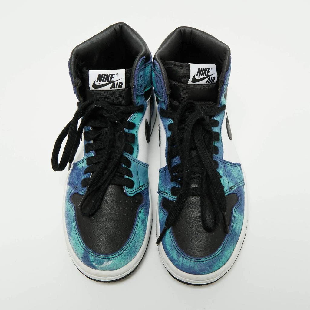 商品[二手商品] NIKE|Nike Jordan Multicolor Leather And Fabric Air Jordan 1 Retro Tie-Dye High Top Sneakers Size 38.5,价格¥1427,第3张图片详细描述