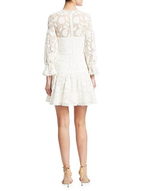 商品Monique Lhuillier|Floral Lace &amp; Mesh Cocktail Dress,价格¥3717,第5张图片详细描述