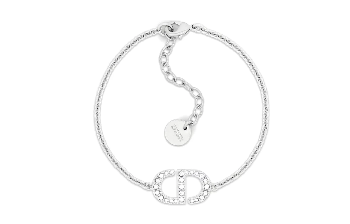 商品[国内直发] Dior|PETIT CD装饰 金属人造水晶 手链 女款 银色,价格¥4133,第1张图片