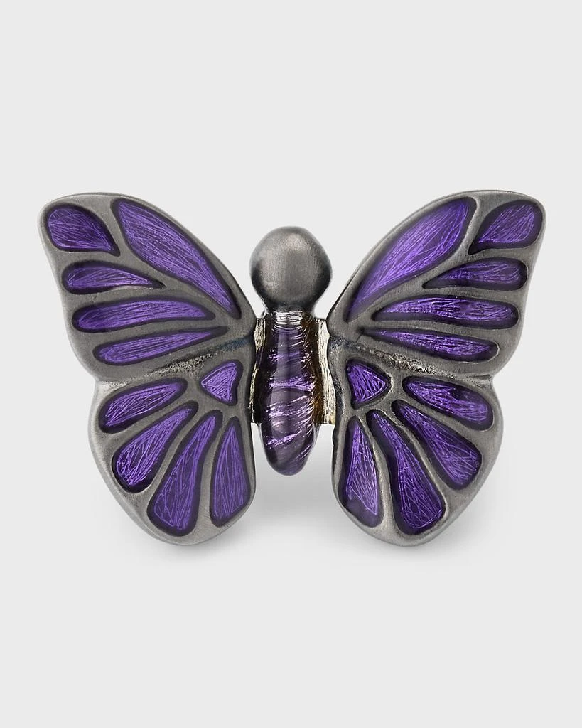 商品Jan Leslie|Men's Sterling Silver Hand-Painted Enamel Butterfly Lapel Pin,价格¥2292,第1张图片