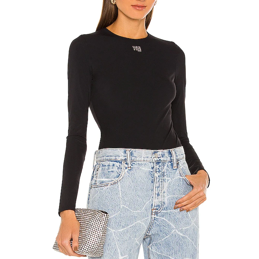 ALEXANDER WANG 黑色女士T恤 4CC3217032-001 商品