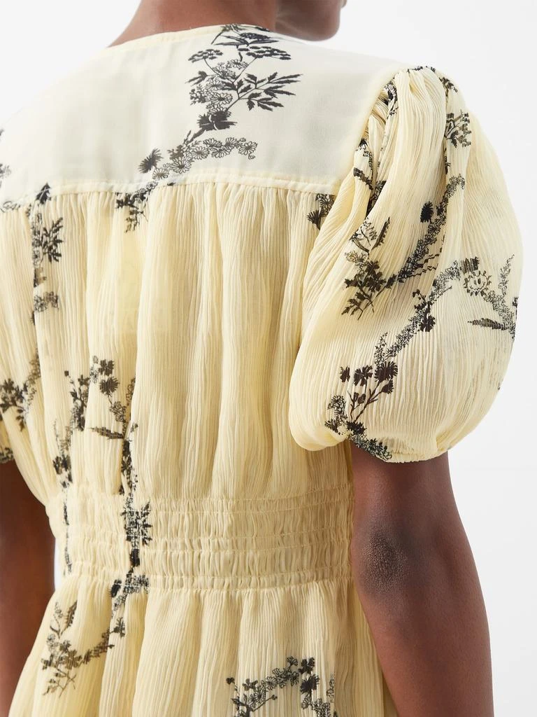 商品Ganni|V-neck floral-print georgette mini dress,价格¥1470,第3张图片详细描述