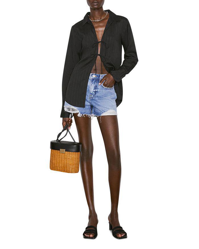 商品FRAME|Le Brigette Jean Shorts in Baines Rip,价格¥1364,第5张图片详细描述