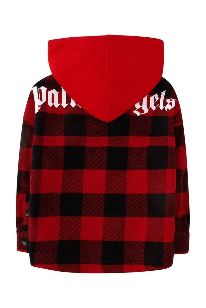商品Palm Angels|Palm Angels Kids Logo Print Hooded Overshirt,价格¥1763,第2张图片详细描述