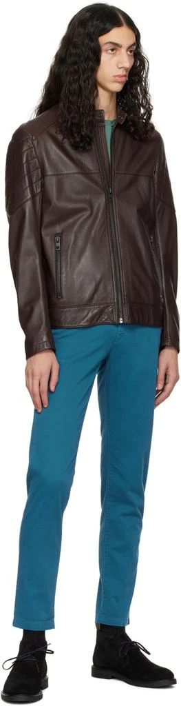 商品Hugo Boss|Brown Joset Leather Jacket,价格¥5778,第4张图片详细描述