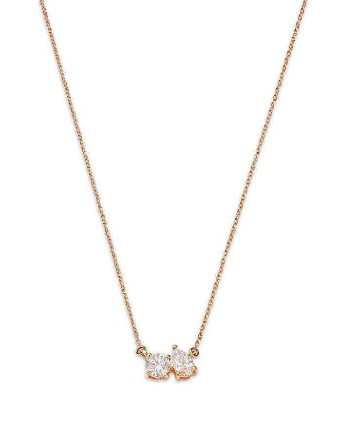 商品Moon & Meadow|14K Yellow Gold Lab Grown Diamond Pear & Round Duet Pendant Necklace, 16-20",价格¥3859,第1张图片详细描述