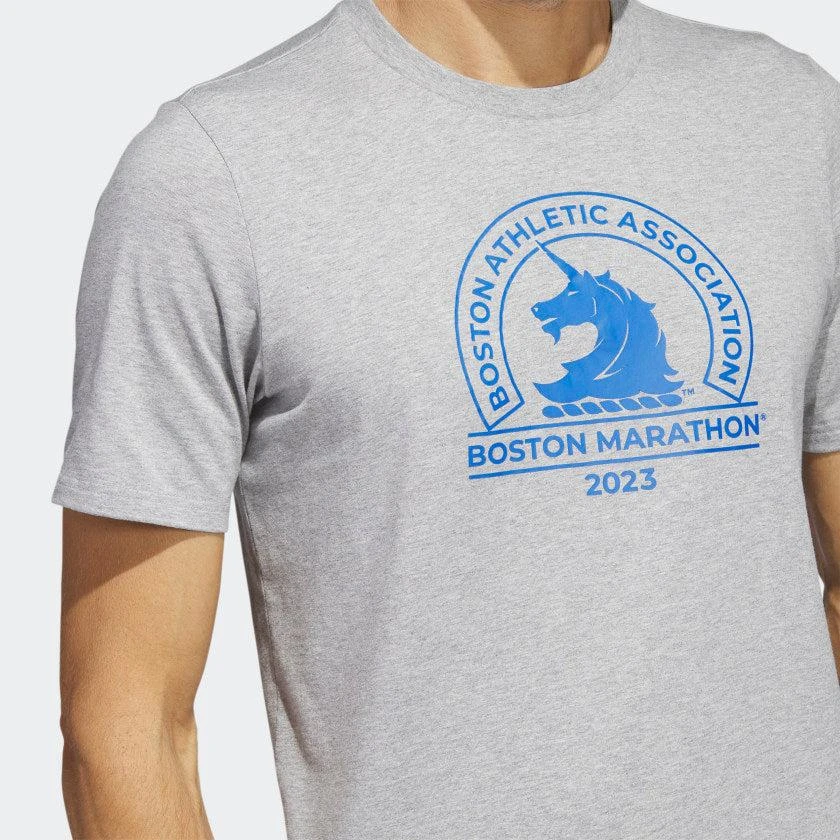 商品Adidas|Men's adidas Boston Marathon 2023 Logo Tee,价格¥89,第5张图片详细描述