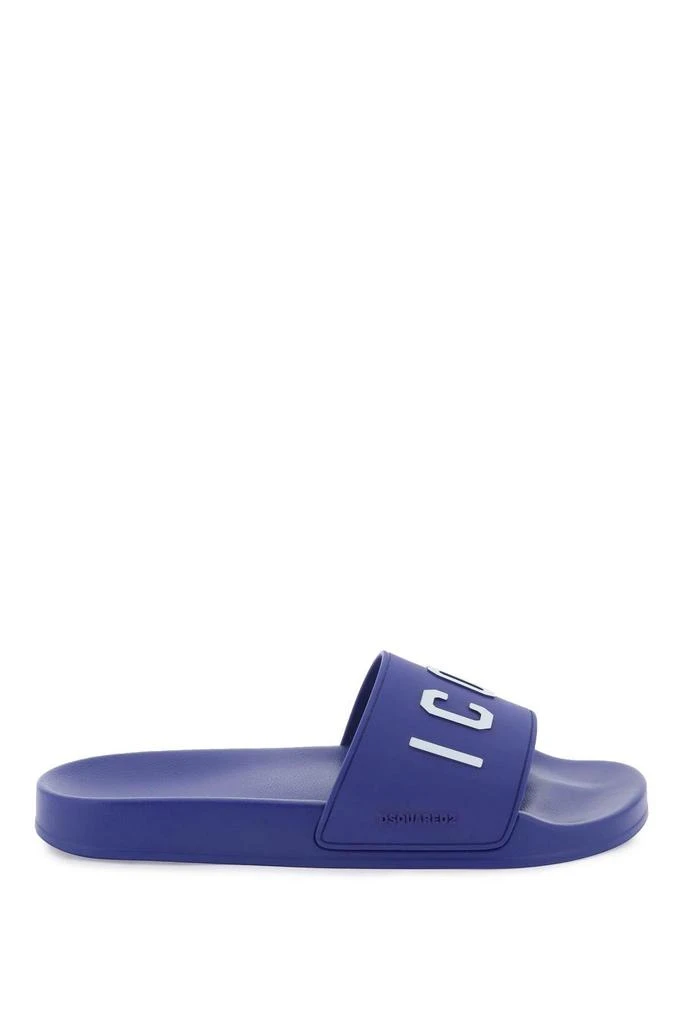 商品DSQUARED2|'Icon' rubber slides,价格¥743,第1张图片